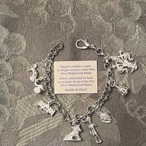 NEW charm bracelet of Florence. Silver plated. Handmade in Florence, Italy